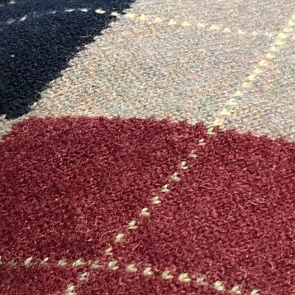 L Vintage 100% Wool Argyle Knit Shetland Sweater Vest Lord Jeff New Zealand - Picture 6 of 10